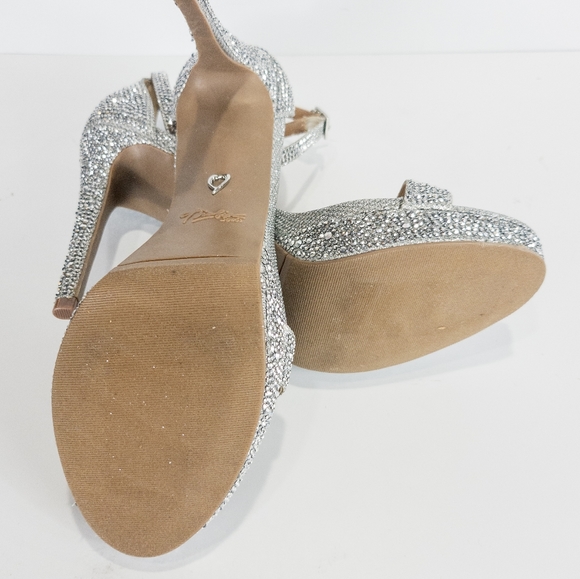 Thalia Sodi Lissy Platform Evening Sandals Silver Bling -9.5 - Picture 9 of 9